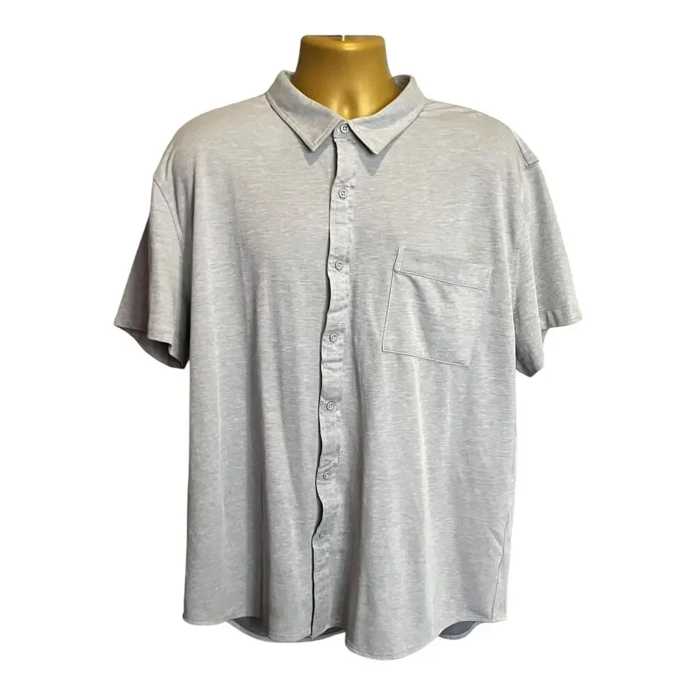 Stylus Gray Short Sleeve Button Up Shirt XXL - Picture 1 of 4